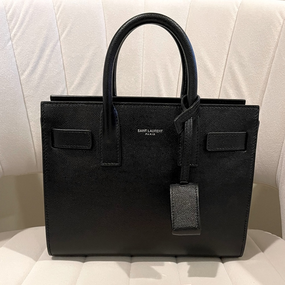 SOLD Saint Laurent - Sac De Jour Nano - Black Grained calfskin, silver hardware